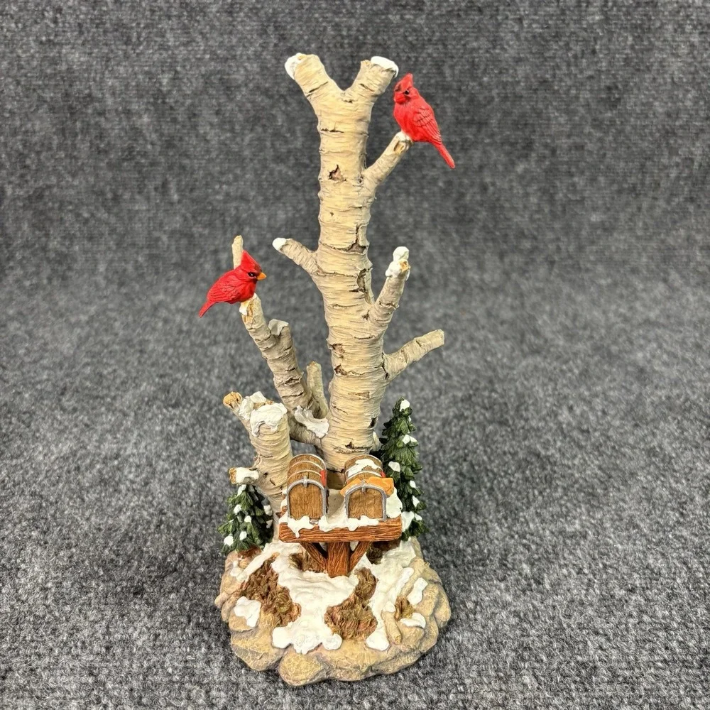 Dept 56 Village Birch Tree Cluster with Two Mailboxes 52631 With Box Cardinals
